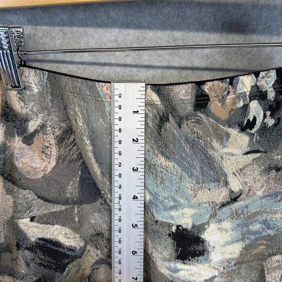 Bob Mackie Skirt Womens Size M Neutral Multi Floral Print Pull-On Woven Pleated - Picture 6 of 14